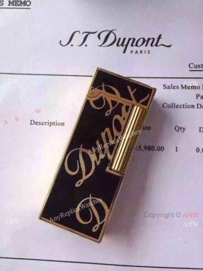Replica S.T Dupond Lighter Black w/ gold